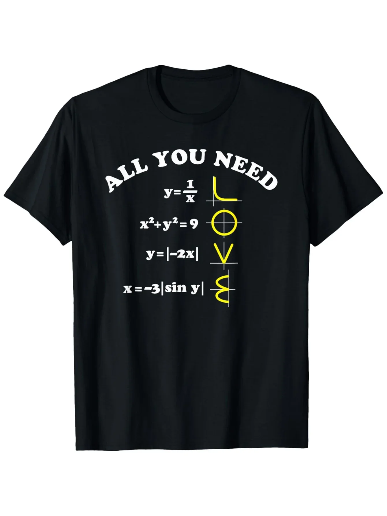 

Math Equations Love Graphic Tee For Men Soft Cotton Short Sleeve Crewneck T-Shirt Gift