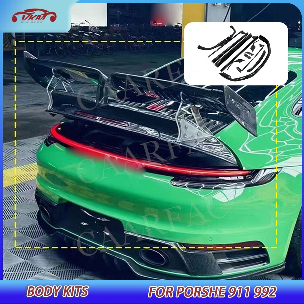 

Карбоновый передний сплиттер-бампер, задний диффузор-спойлер, боковые юбки, накладки на воздухозаборники из FRP для Porsche 911 992 2019-2025