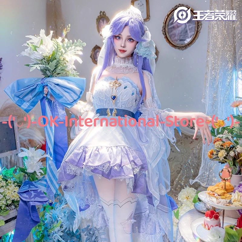 شرف الملوك Da Qiao Daqiao تأثيري حلي الحب الحقيقي زهرة لعبة الزفاف شخصية فستان هالوين كرنفال حفلة موحدة #4