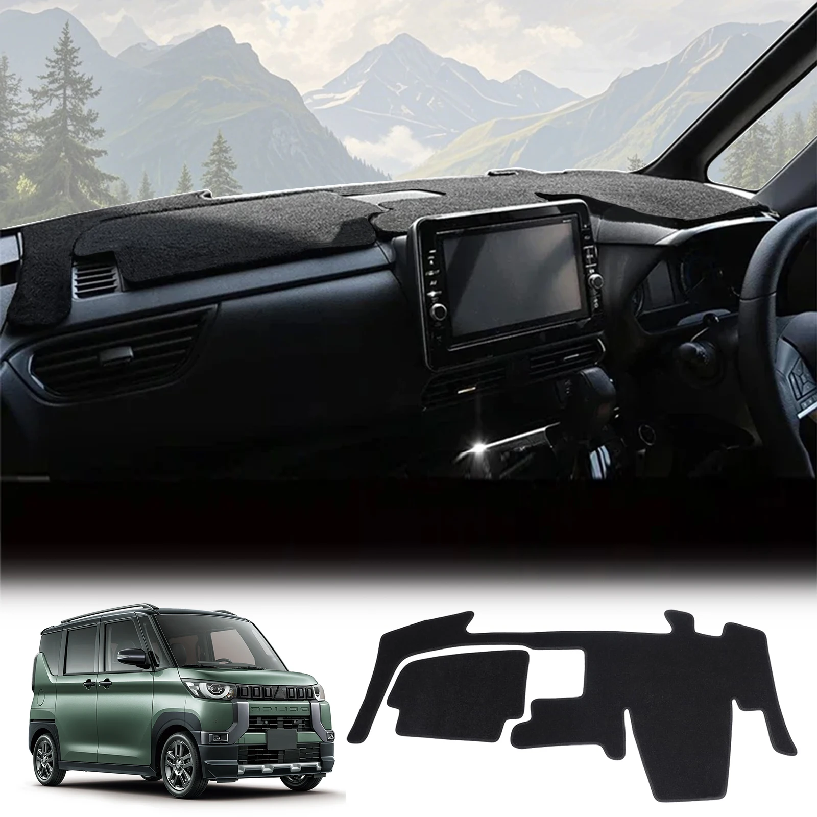 

Dashboard Cover Pad for Mitsubishi Delica Mini Dashmat Dash Mat Anti-Slip Sunshade Protective Carpet Accessories