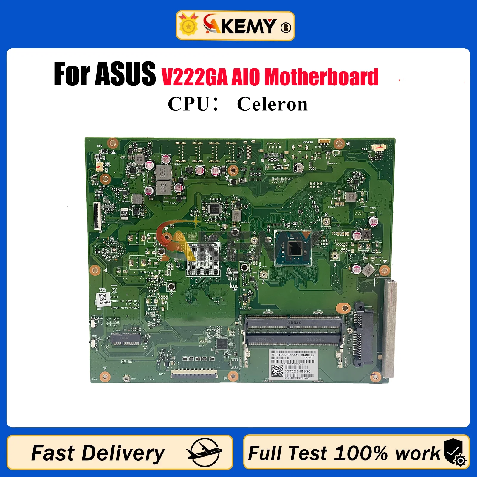 

V222GA Motherboard For ASUS Vivo AiO V222G V222GA V222GB Mainboard With Celeron CPU 100% tests OK fast shipping High quality