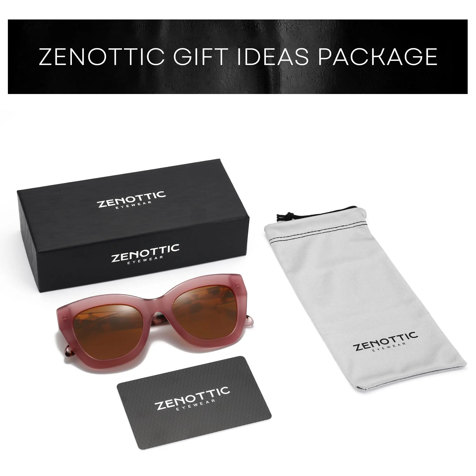 ZENOTTIC 2025 Occhiali da sole polarizzati da donna alla moda: tonalità retrò Cateye - Occhiali da sole progettati per donna con protezione UV400