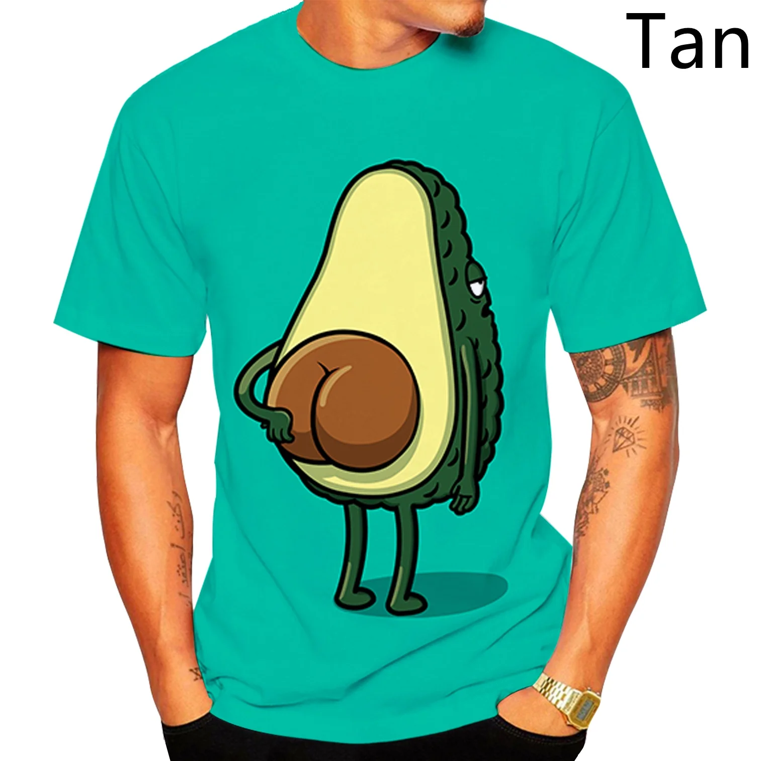 2022 New Fashion 3d Avocado T Shirt Womens/Mens Casual T Shirt Short Sleeve