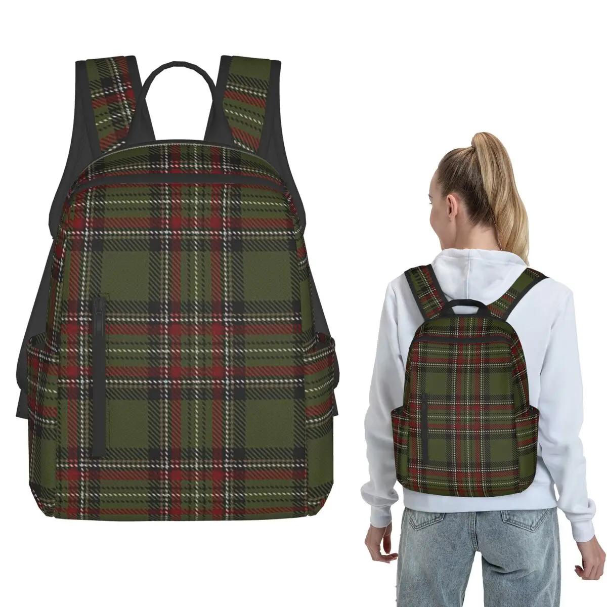 Classic Scottish Clan Tartan Plaid Backpack Large Capacity Boys Girls BookBag School Bag Shoulder Bags for Men Women