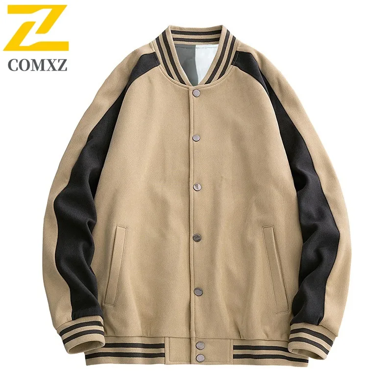 

COMXZ Two Way Fashion Baseball Jacket Men Spring Autumn Standard New Ins Plus Size Loose Mens Casual Jacket Trendy windbreaker