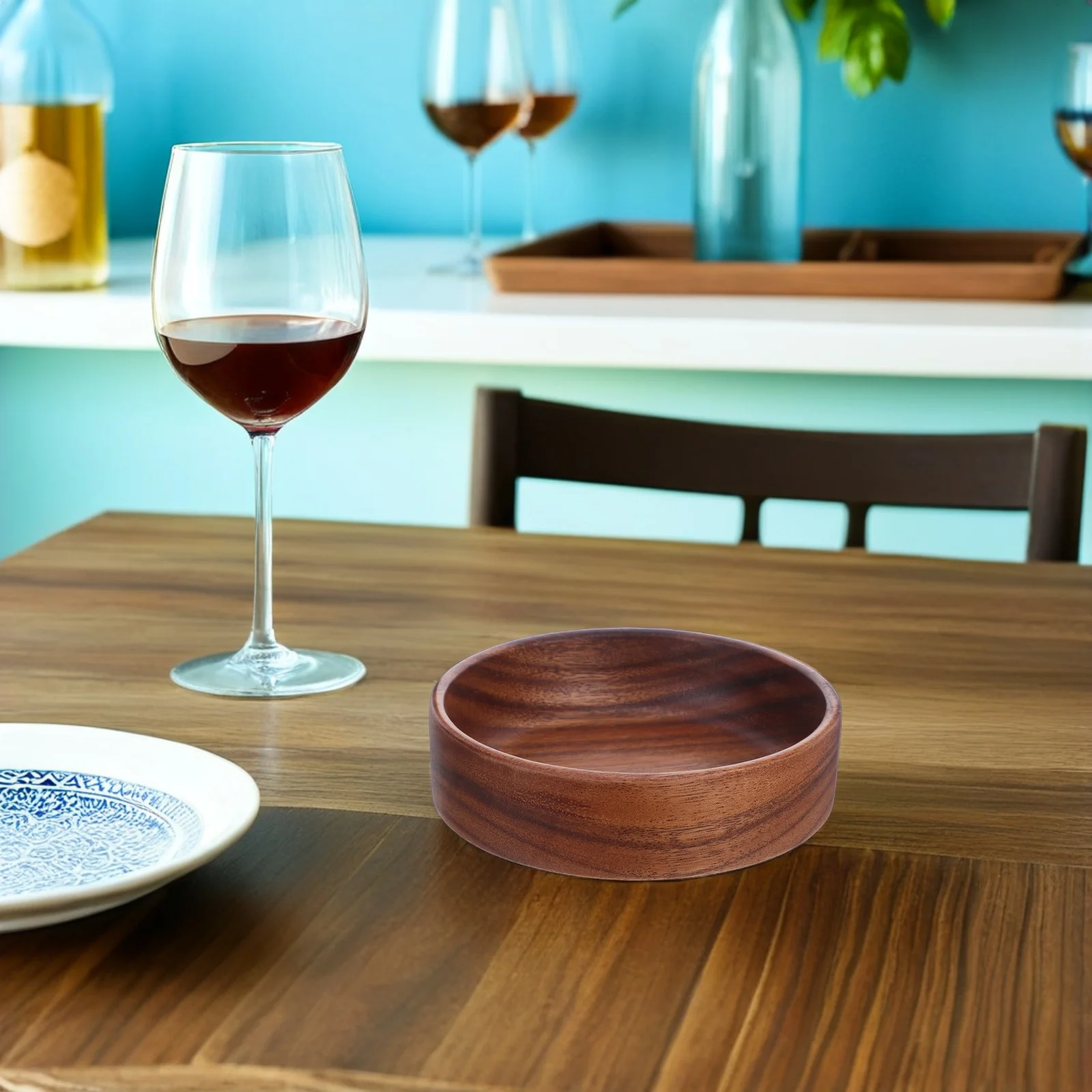 

Wooden Salad Round Natural Wood Serving For Fruits Snacks Family Gatherings Generous Capacity Easy Clean Elegant Design Kitchen