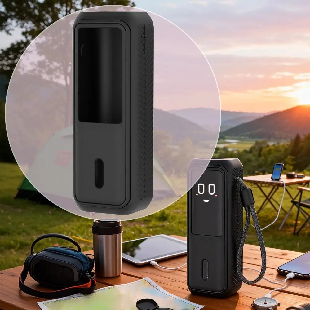 

Anti-fall Silicone Carrying Case Lanyard Hole Anti-scratch Power Bank Protective Cover Flexible for Anker Zolo165W 25000mAh