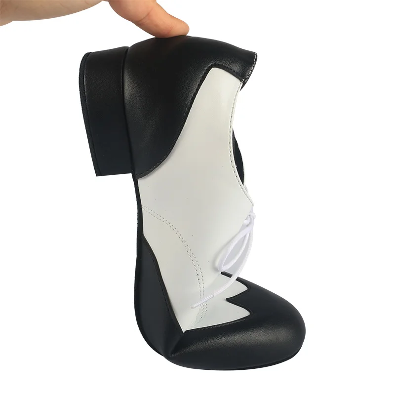 Wedopus Customized Heel White and Black Ballroom Dance Shoes Man Salsa and Bachata Suede Soledb 2.5CM Heel