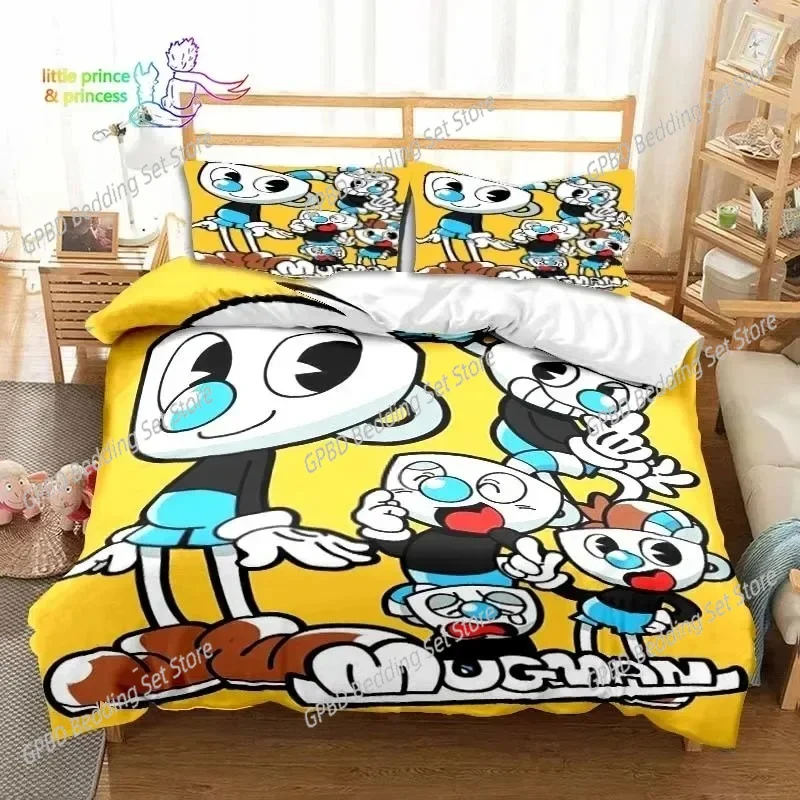 

Cuphead and Mugman Game Gamer Bedding Set Bedroom Soft Modern Bedspreads Comefortable Duvet Cover Quilt Cover And Pillowcase