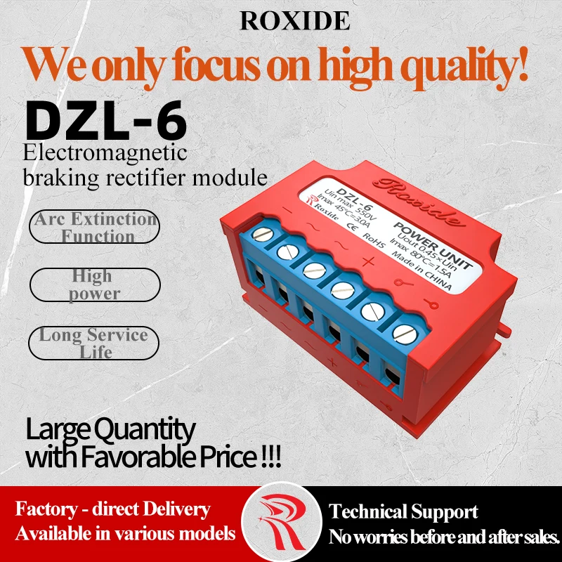 Motor Brake Switch, Power Supply DZL-6; Brake Rectifier DZL-99/170-6 (Half-Wave Rectification)