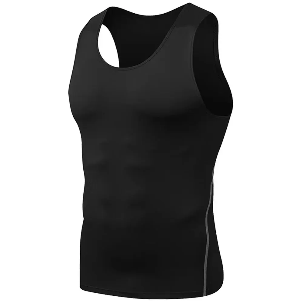 Gym Shirts for Men Sleeveless Tank Tops Workout Absorbent Quick-drying Compression Slimming Shapewear Men\'s Undershirt