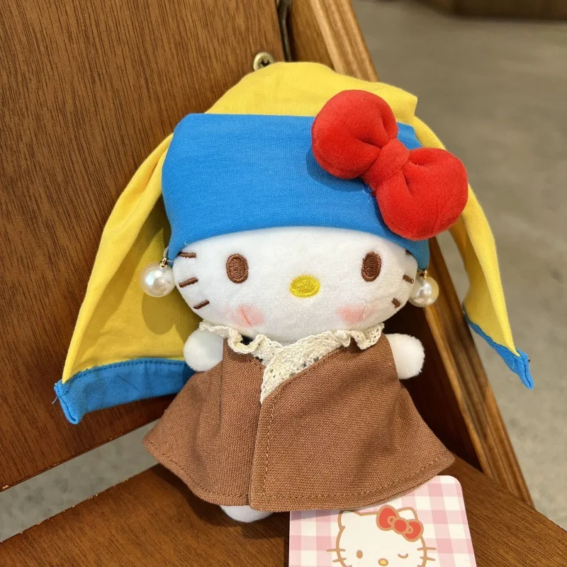 

Милая мультяшная кавайная девушка с жемчужными серьгами HelloKitty, плюшевая кукла, брелок, сумка, подвеска, игрушка в подарок