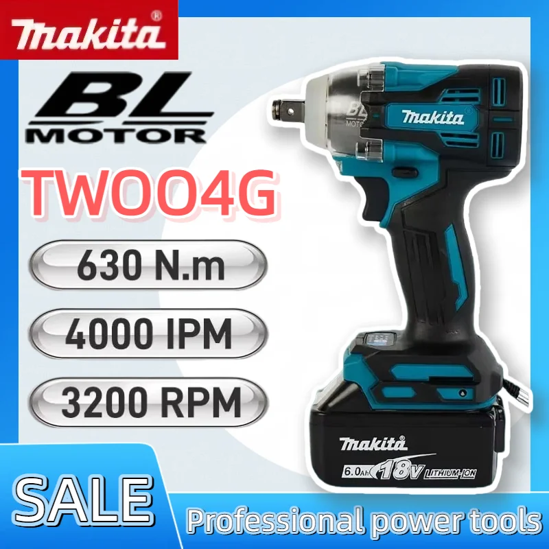 

Бесщеточный аккумуляторный электрический шуруповерт Makita TW004G с высоким крутящим моментом 630 Н·м для аккумуляторов Makita 18В