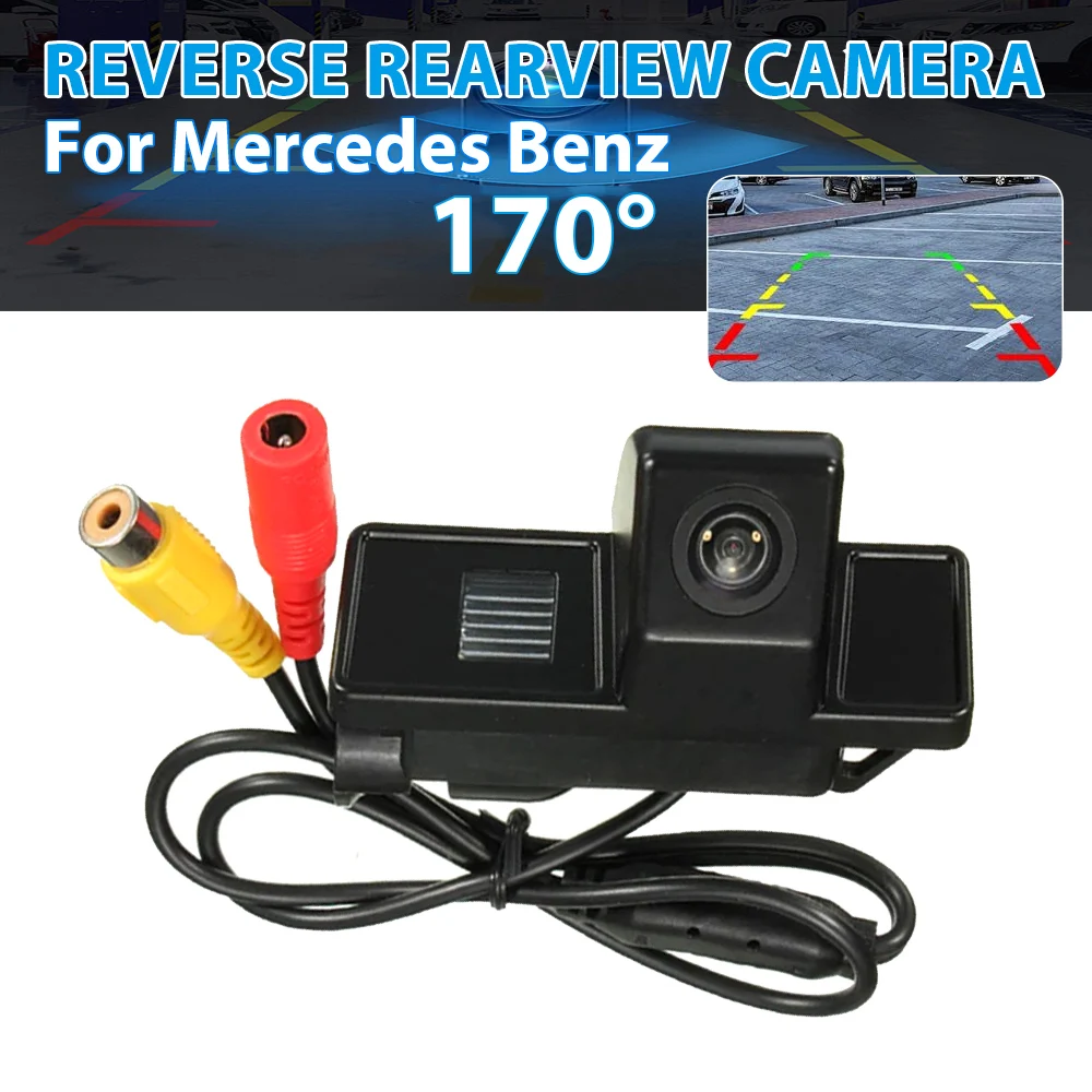 Car Reversing Rearview Camera With 170 Degrees 6-Meter Video Cable Power Cord And English Manual Suitable For Mercedes Benz