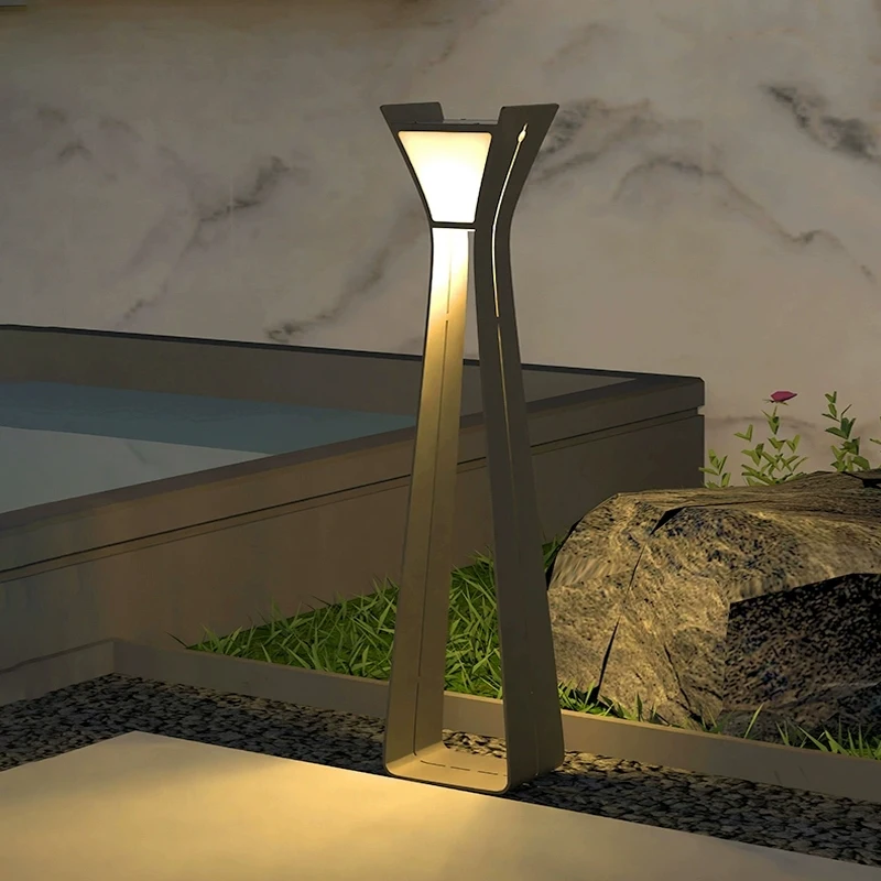 Modern Simple Outdoor Waterproof Lawn Lamp with Tempered Glass and Stainless Steel Body for Park and Garden Lighting