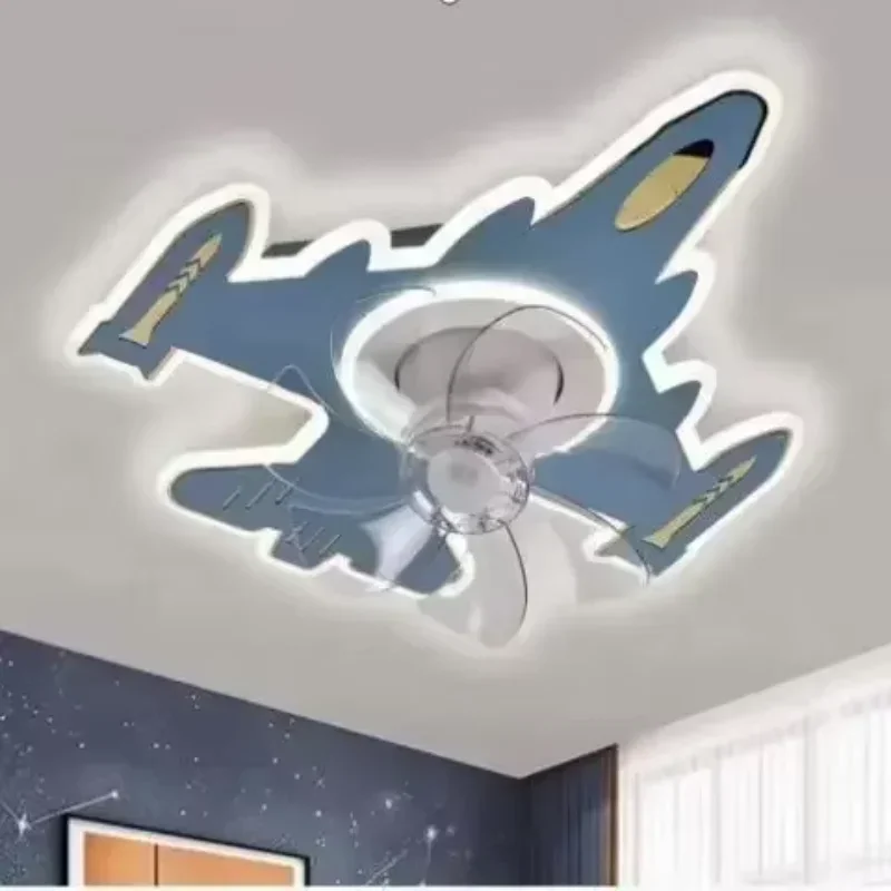 W2557 Bedroom Fan Lamp - Ceiling Light with Shaking Head, Electrodeless Dimming & App Control