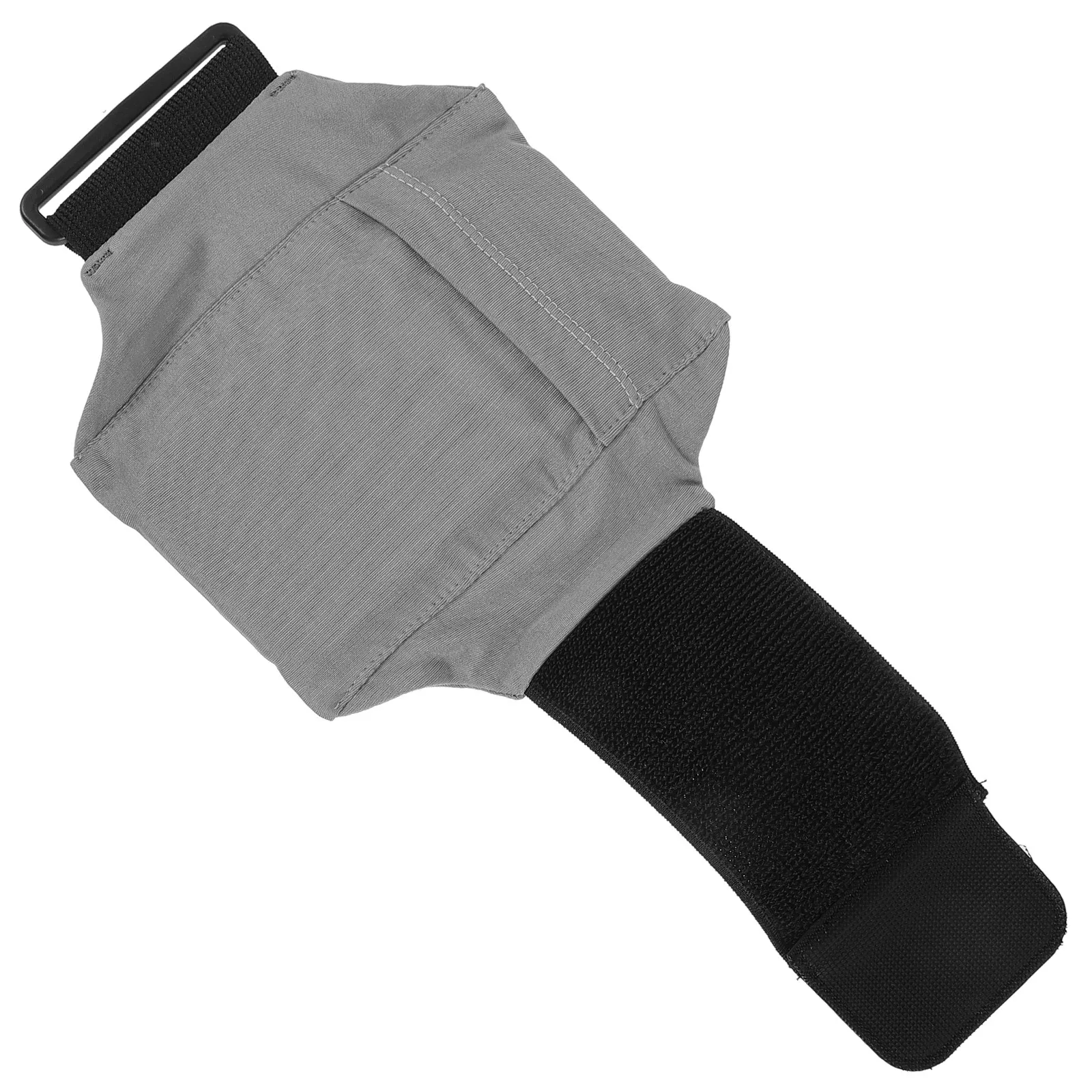 Black Elastic Calf Phone Pouch for Running – Adjustable Sports Leg Bag with Hook & Loop Closure