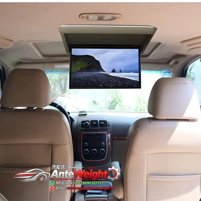 24 Inch Flip Down Ceiling TV Screen DC12V Motorized Foldable Overhead USB//AV Smart Car Roof Monitor for RV