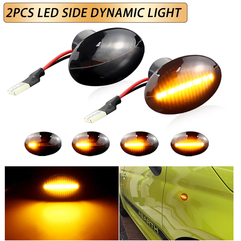 2PCS Dynamic Side Marker Turn Signal Light Indicator LED Flash For FIAT 500 500C 500L For Abarth 500 Ford Lancia Lybra Alfa 4C