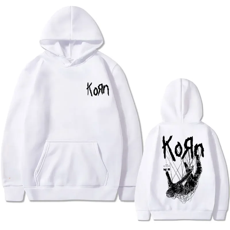 Singer Rock Band Korn Print Hoodie Men Plus Size Streetwear Men\'s Casual Hoodies Man Loose Sweatshirt Brand Sweat Male Clothing