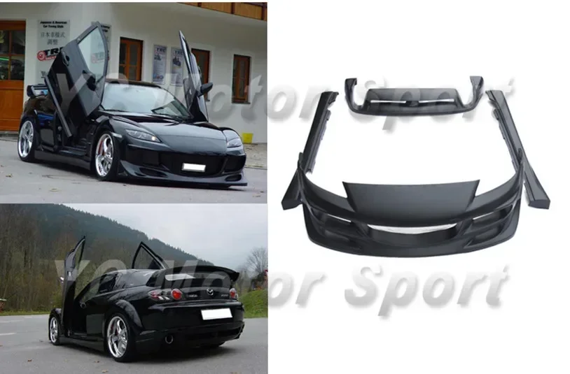 

Car Accessories FRP Fiber Glass Bodykit 4pcs Fit For 2004-2008 RX8 Magic Style Body Kit Front Bumper Side Skirts Rear Bumper Lip