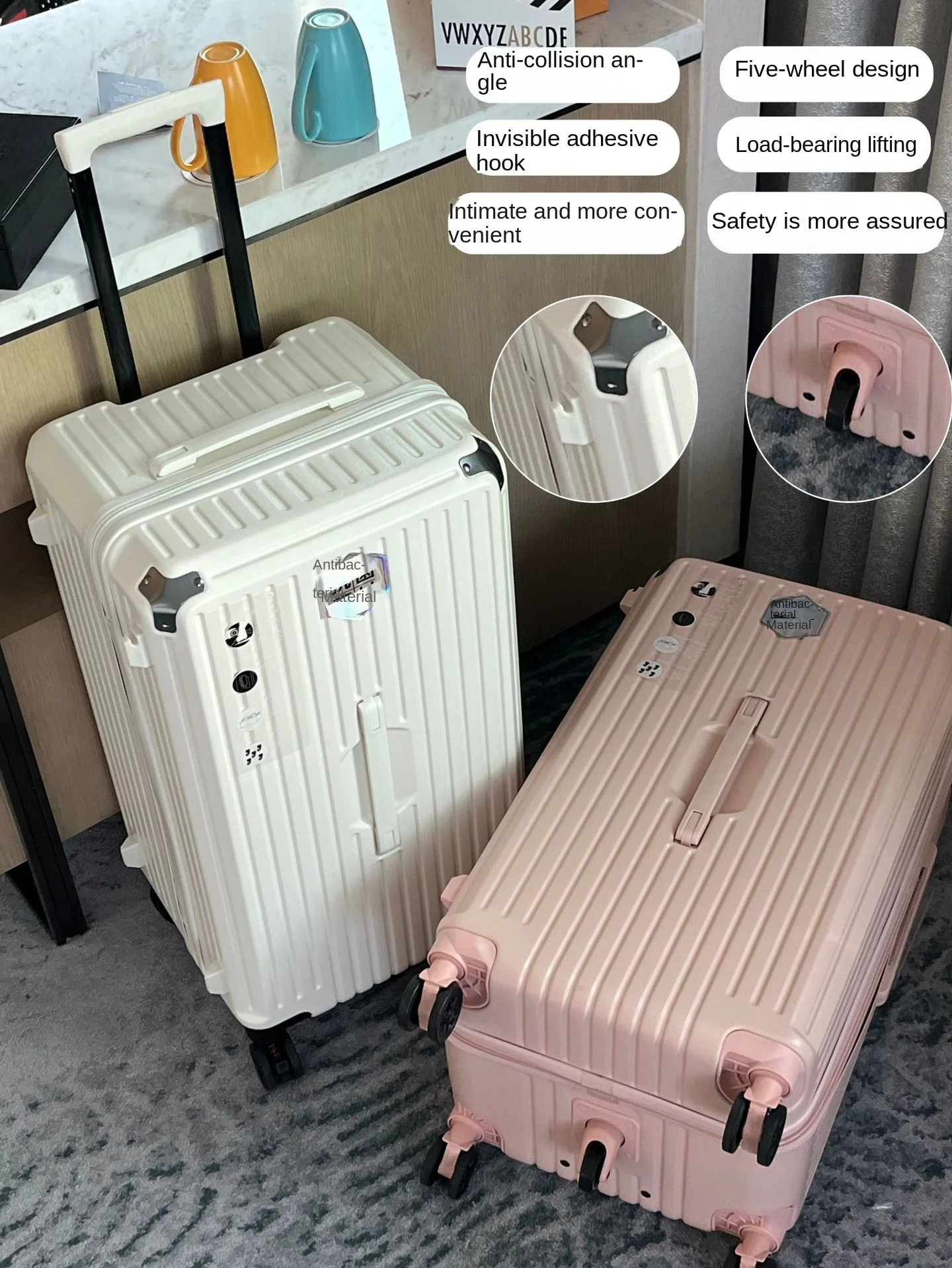 Large capacity luggage five-wheeled trolley case 20 28 40 50 inch password suitcase men and women suitcase trip cabin student