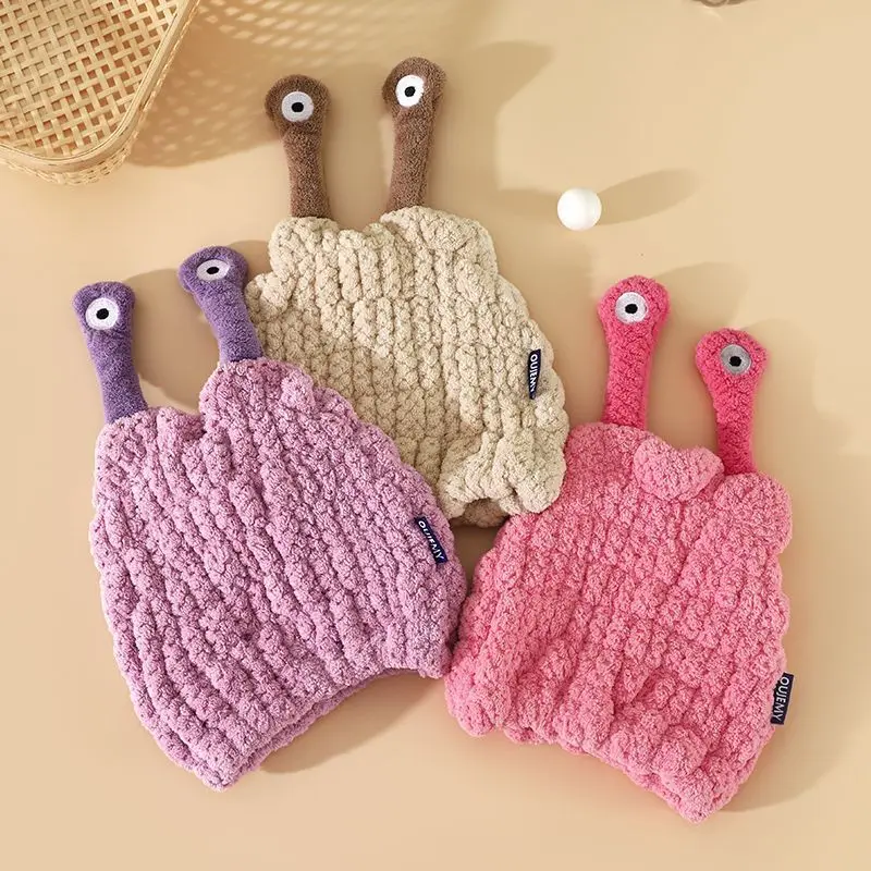 Elastic Microfiber Kids Dry Hair Cap Adorable Monster Shape Super Water‑Absorbent Quick Drying Turban Hat for Baby Girls Boys