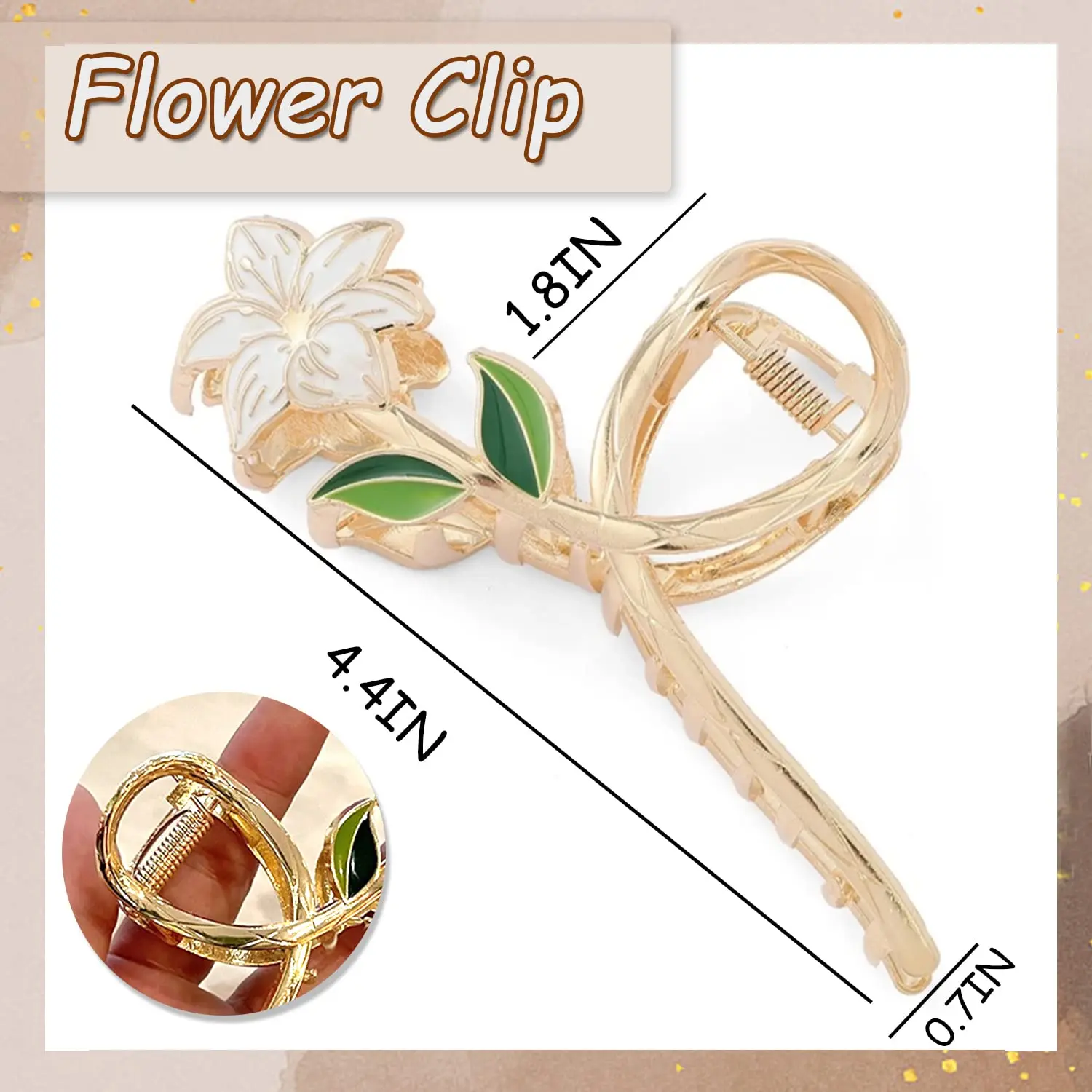 Pinza para el pelo de flor de Metal a la moda para mujer, pinzas para el pelo decorativas de lirio blanco elegante, pinza para cola de caballo,