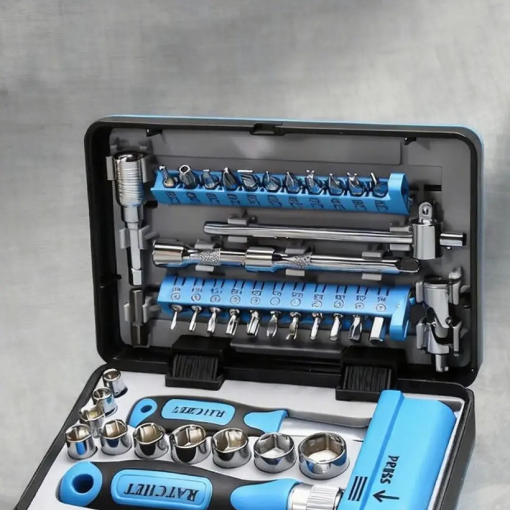 Ratchet Screwdriver Tool Kit Professional Hand Tools Cr V Steel Bits For Furniture Assembly Home Repair Projects
