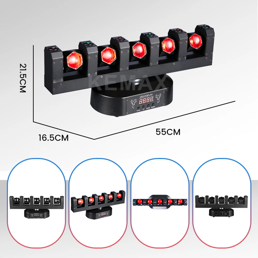 5X10W Moving Head DJ Light Remote Control Lyre Beam Party DMX512 Stage Effect Rorating DJ Equipment For Nightclub Show Bar KTV