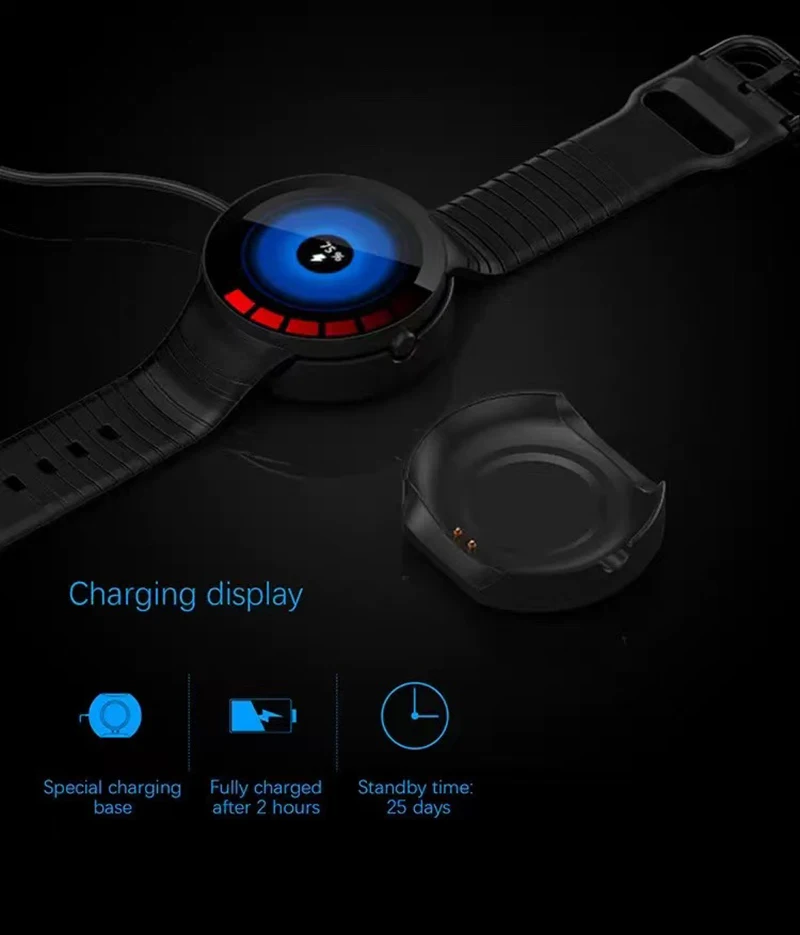 Full Touch Smart Watch Men Black Sport bracciale cardiofrequenzimetro monitoraggio del sonno IP68 Smartwatch impermeabile per IOS Android