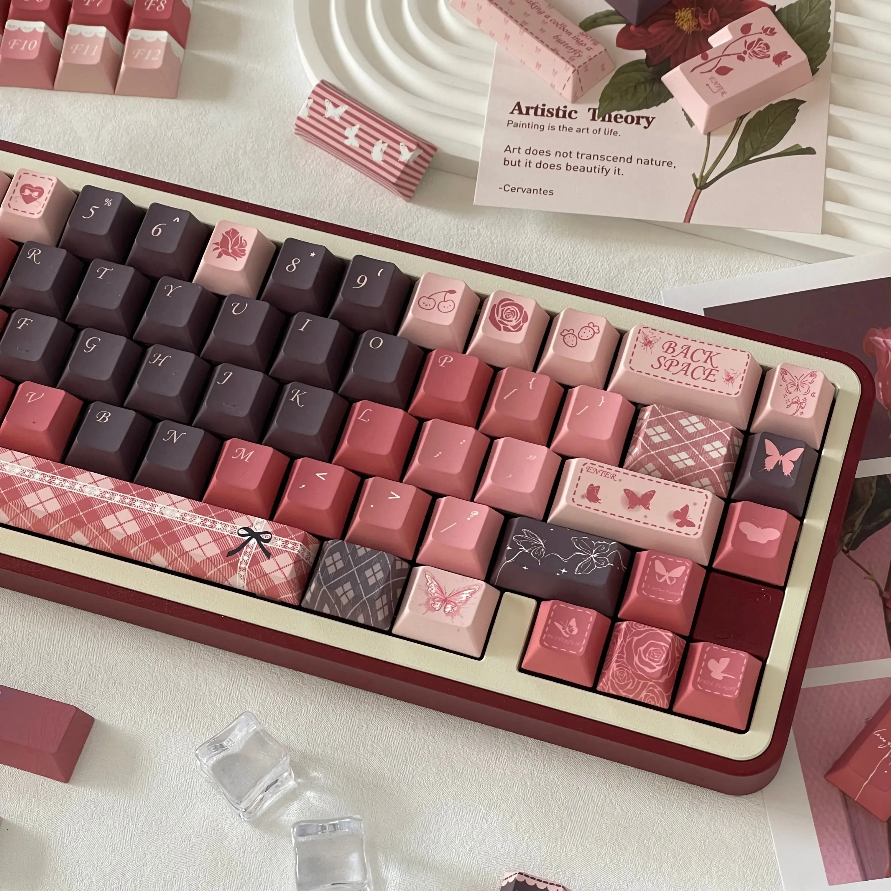 

Original Lost Rose Garden Keycaps Original height pbt five-sided sublimation customized personalized mechanical keyboard keycaps