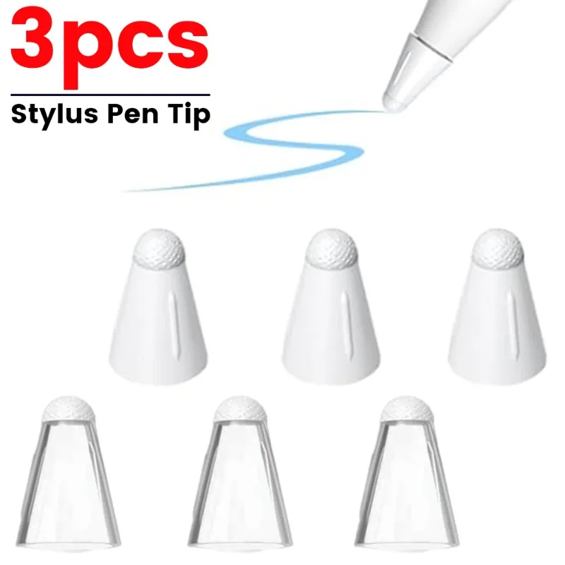 3/1Pcs Stylus Pen Tip Fiber Cover for Apple Pencil 1st 2nd Generation Fiber Replacement Tip Case Nib Anti-slip for M-Pencil