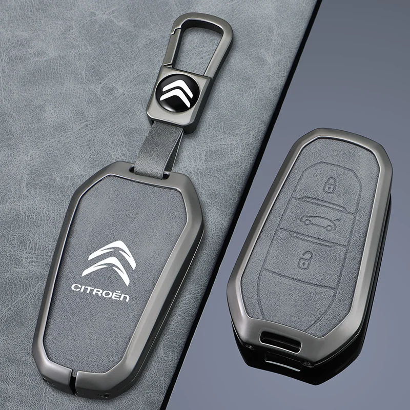 

Zinc Alloy Leather Car Remote Key Case Cover Shell Keychain For Citroen C4 C6 C3-XR Picasso Grand DS DS5 C5 X7 Accessories