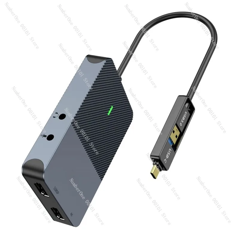 USB3.0 Docking Station with Dual Screen 4K60Hz, High-Definition Displaylink for Computer and Mobile Phones, Multi-Device Screen