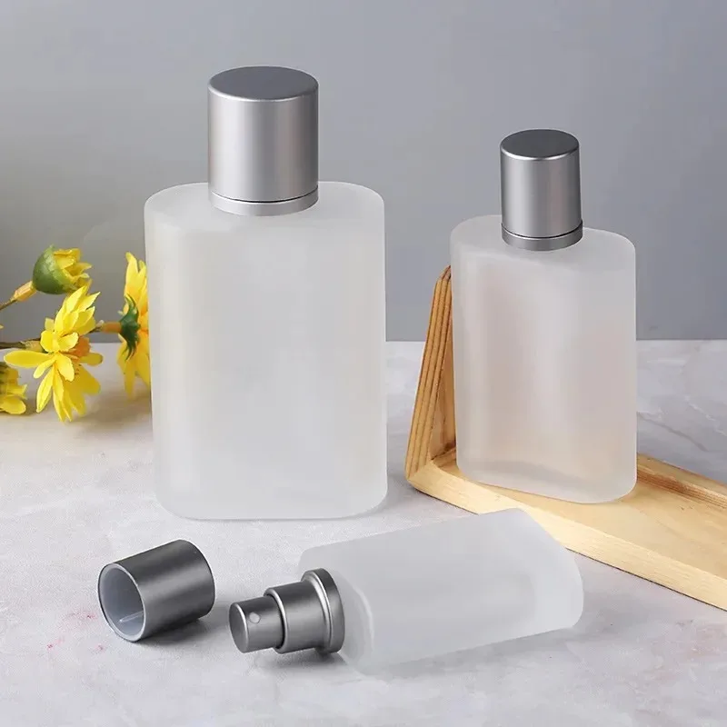 30ml Rotating Cap Sandblasted Glass Perfume Bottle 50ml Liquid Spray Empty Bottle Auxiliary Bottle Fine Mist