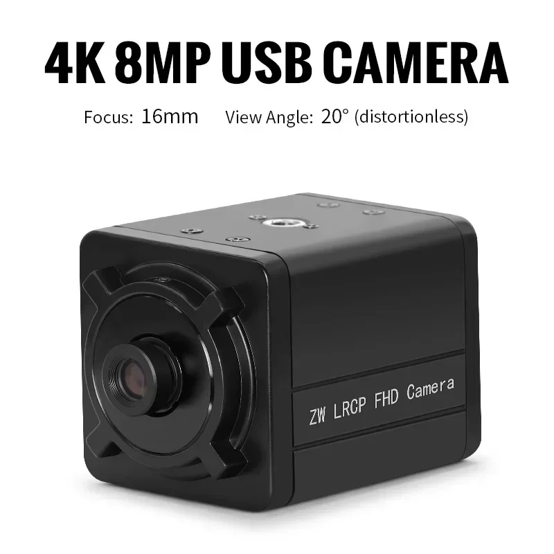 In stock New Zhongweiaoke 5600 Imx334 4K HD Industrial Camera 16mm 20 Distortionless USB 2.0 Plug Play UVC OTG Free-Drive 8MP CM