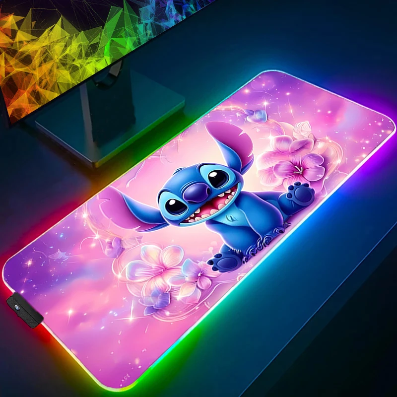 لوحة ماوس RGB ستيتش ملحقات ألعاب الكمبيوتر المحمول المكتبي Varmilo لوحة المفاتيح جهاز كمبيوتر شخصي حصيرة مكتبية السجاد الخلفية LED لوحة الماوس #4