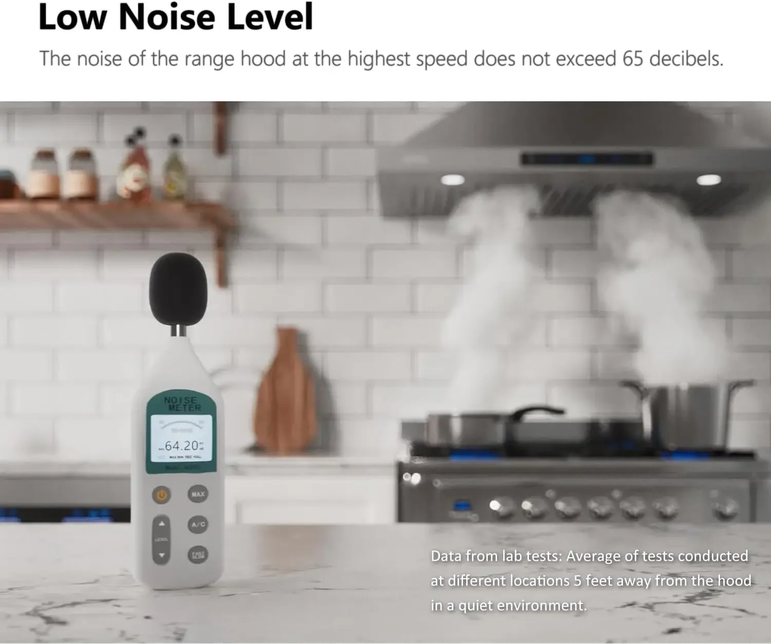 شفاط المطبخ 900 CFM قابل للتحويل/بدون مجاري، فتحة تهوية مدخنة المطبخ من الفولاذ المقاوم للصدأ مع استشعار الإيماءات والتحكم باللمس