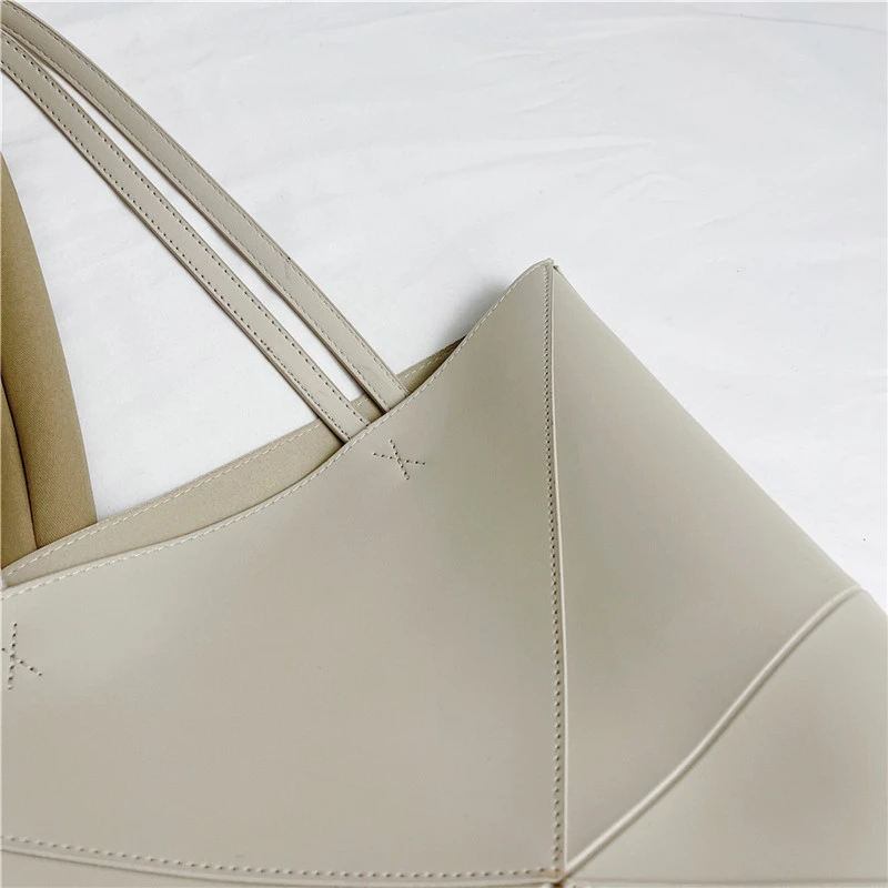 Große Kapazität Tasche Für Frauen Pu Leder Handtasche Designer Eimer Schulter Tasche Weibliche Top Griff Tote Einfache Reisetasche Schwarz – Detail 16