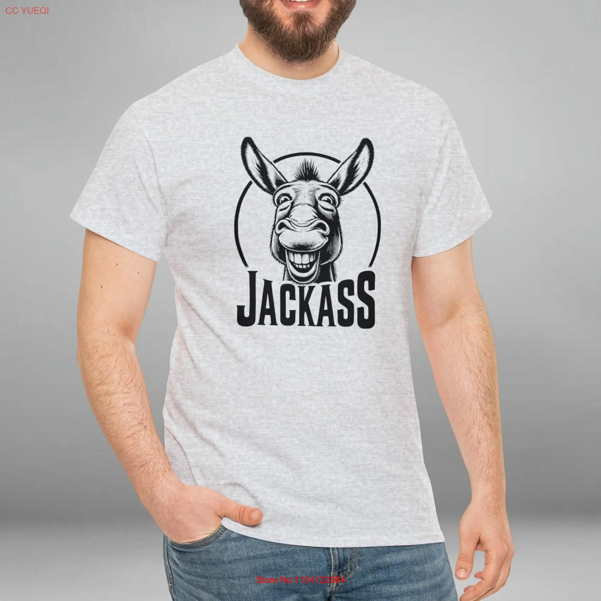 Jackass Donkey Heavy Cotton T Shirt long or short sleeves