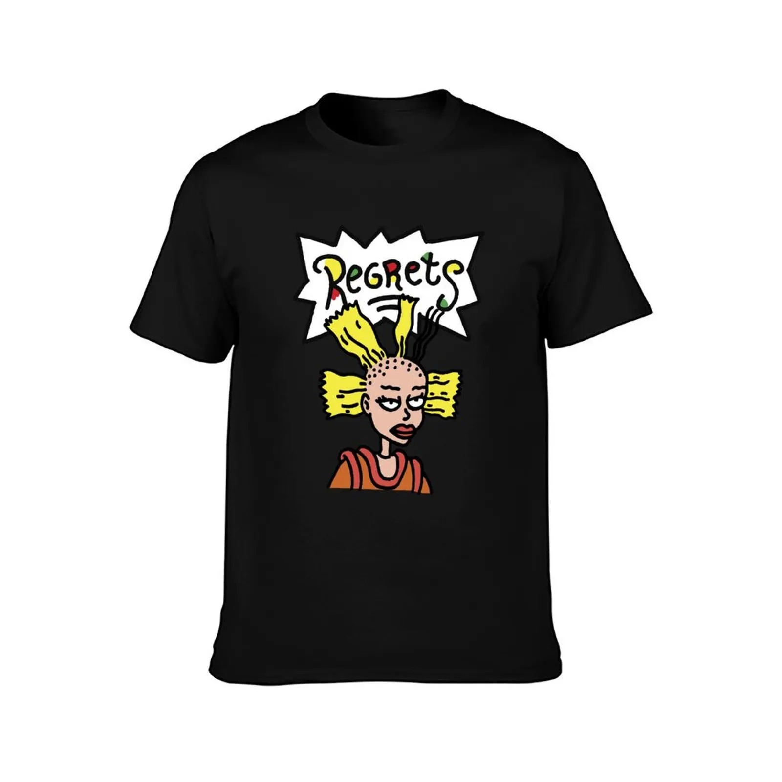 Regrets T-Shirt Summer Casual Cotton Tee Oversized Streetwear Tops Vintage Graphic Print Loose Fit Short Sleeve 100% Cotton