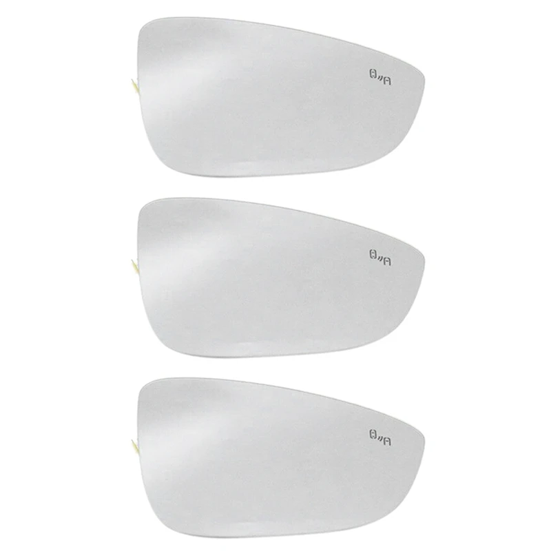 3X Car Right Heated Blind Spot Rear Mirror Glass For-Jetta Passat B7 Bettle Scirocco 3C8857521 3C8857522