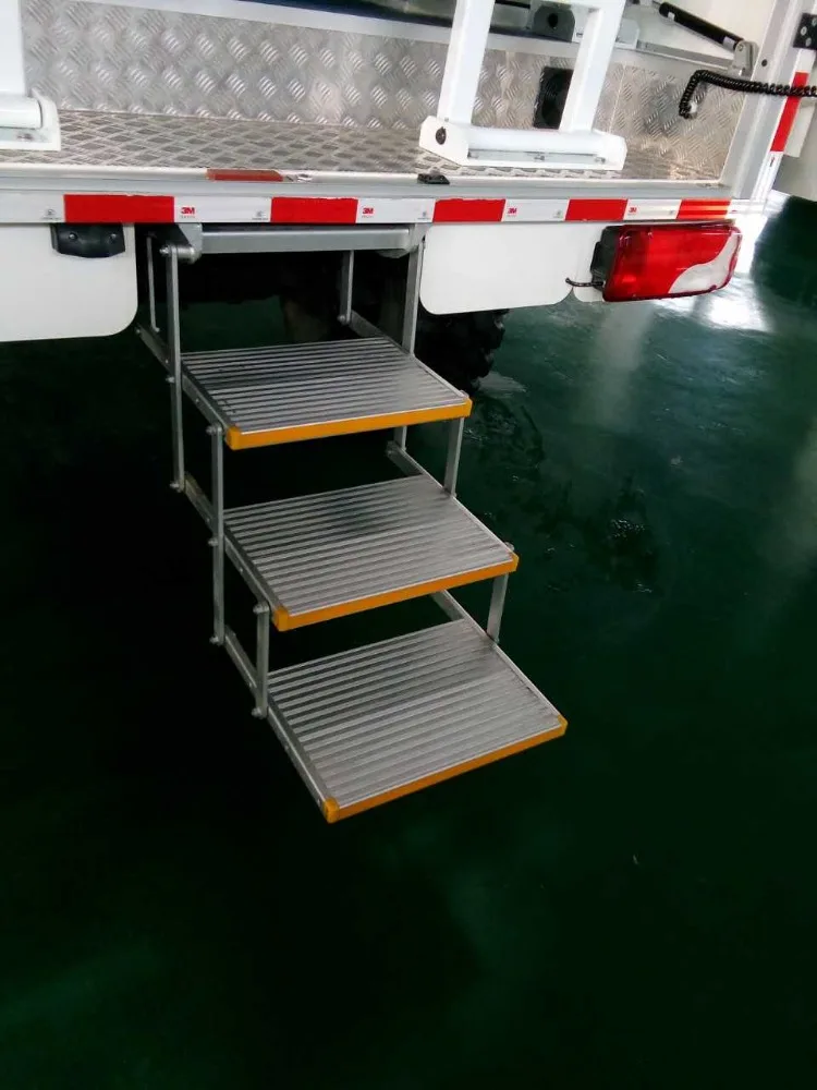Manual Folding RV Step Aluminum Alloy Camper Motorhome Van Caravan Trailer Truck Fold Steps for Camping Car Load Capacity 200kg