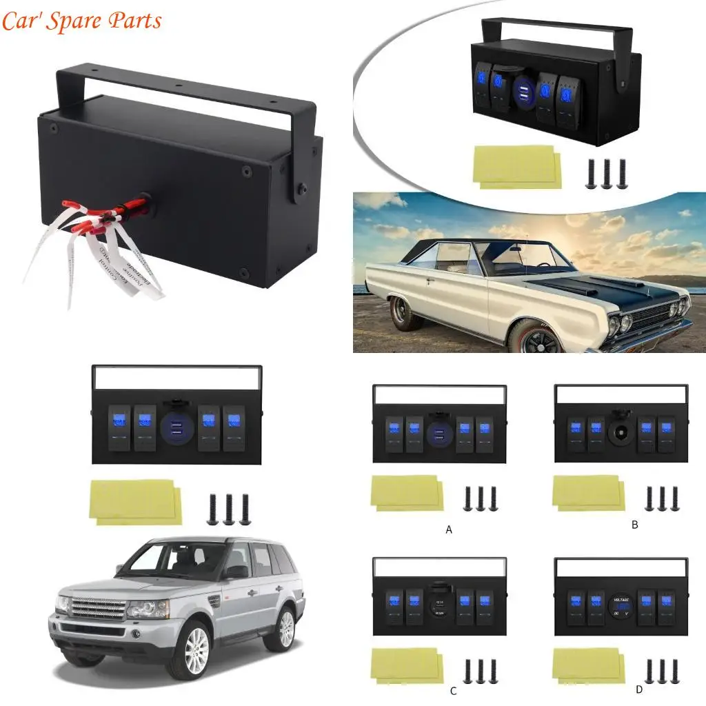 

Y4UA Marine Boat Panel 4 Gang Rockers Switches Box ON Off Switches Quick Metal