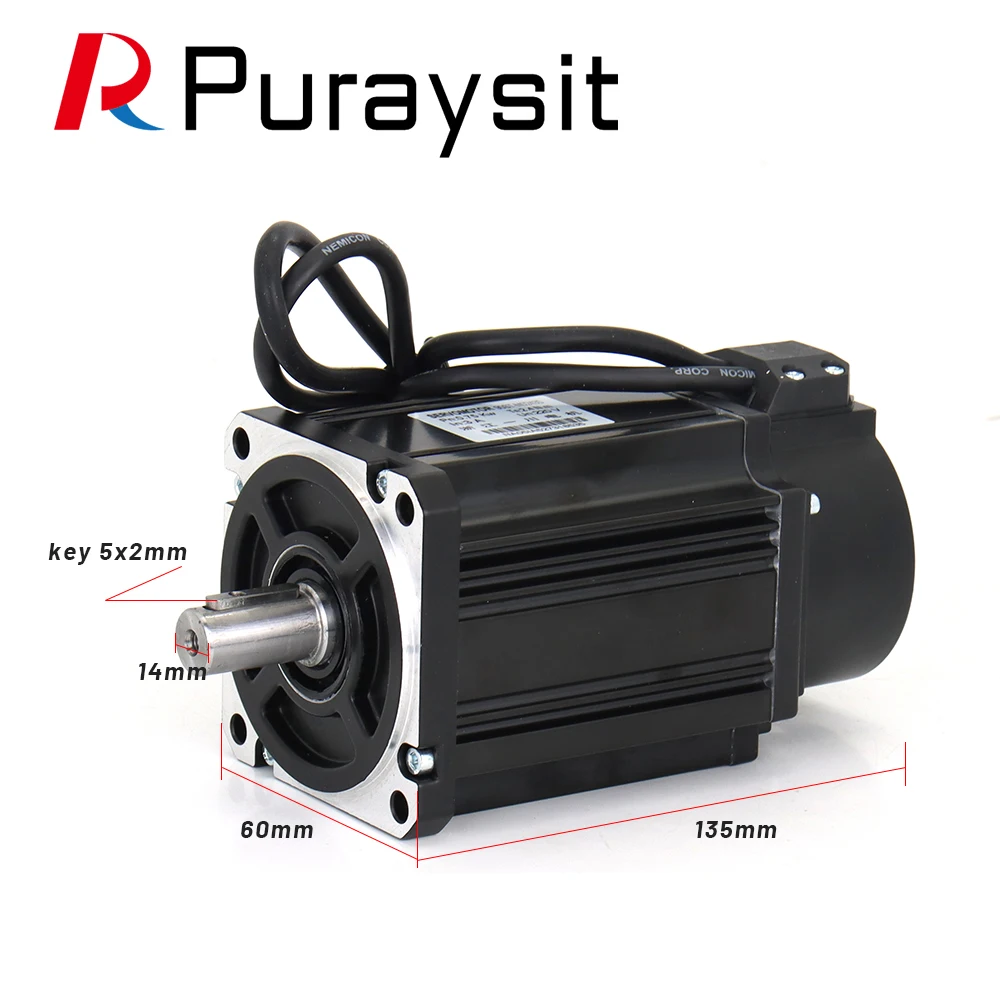 Puraysit AC Servo Motor Kits 400W 60ST-M01330 AASD-15A 1.27NM 3000RPM 220V with 3M Cable