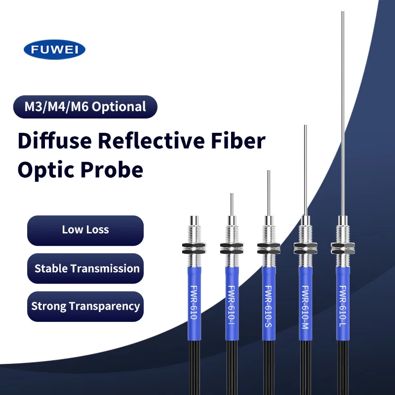 

FUWEI FWRS-310 Fiber Optic Sensor Probe Diffuse Reflection Opposite M3M4M6 E32-DC200 FU-6 Plastic Diffuse Reflection