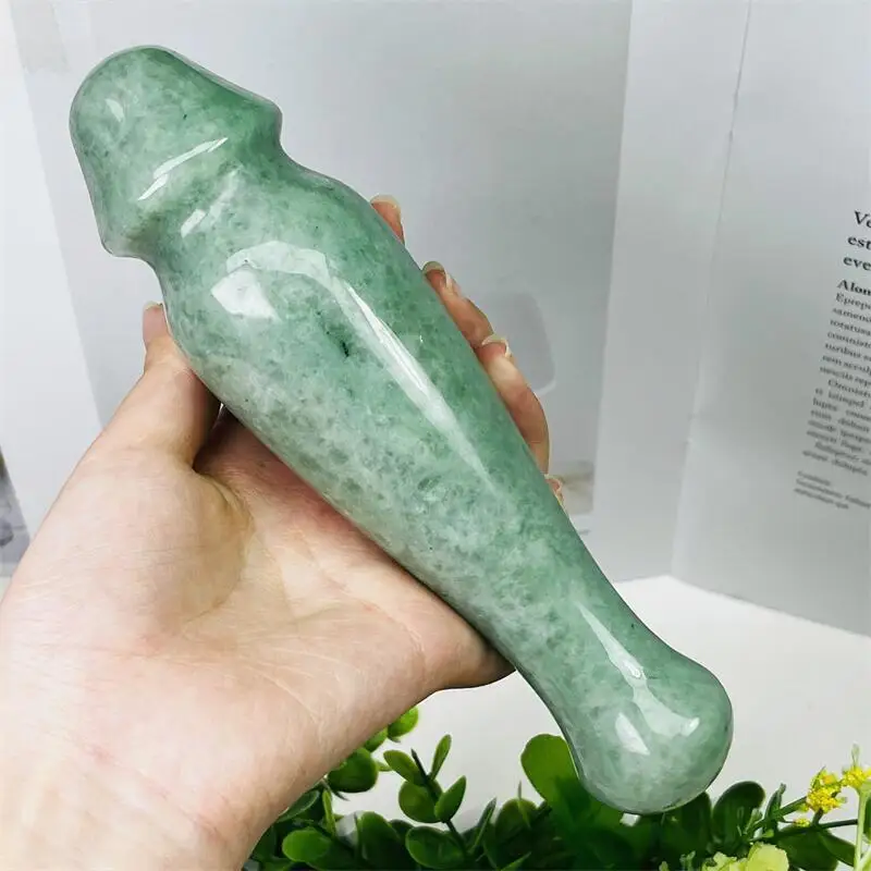 

Large Size Natural Green Strawberry Quartz Crystal Massage Penis Wand Gemstone Yoni Women Health Smooth Polished Fengshui