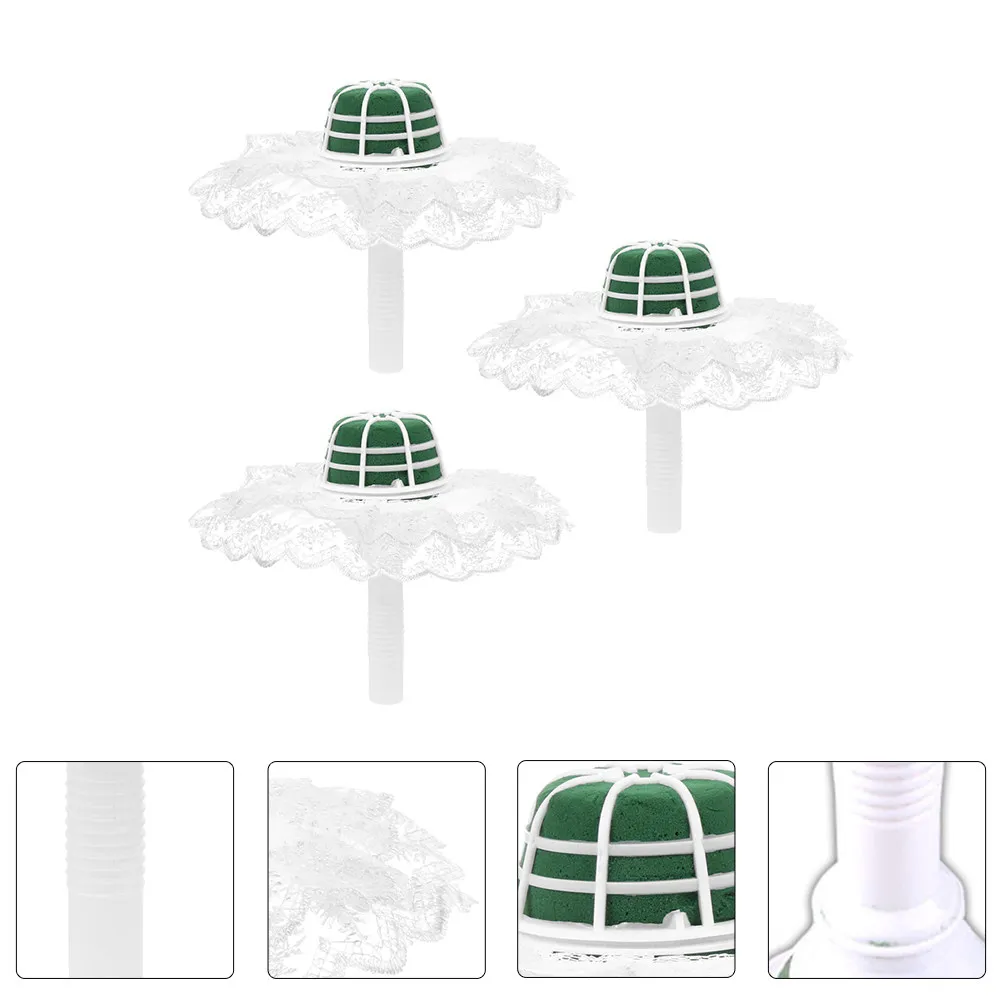 

3 комплекта держателей для цветочных букетов, свадебные кружевные ручки для букетов, аксессуары для рукоделия, держатели для свадебных букетов, свадебные принадлежности, компактные