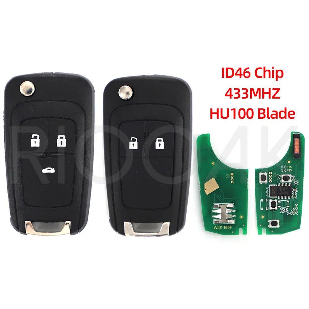 2/3 BTN 433MHz ID46 Chip Remote Key Dla Chevrolet Cruze Spark Malibu Sail Aveo PCF7941E B01T3BA